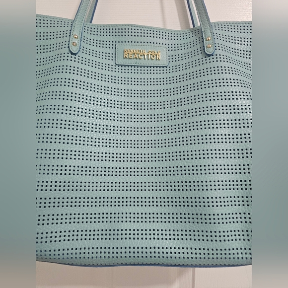 ✨ Kenneth Cole Reaction Perforated Tote Bag – Light Blue ✨ - Picture 3 of 11